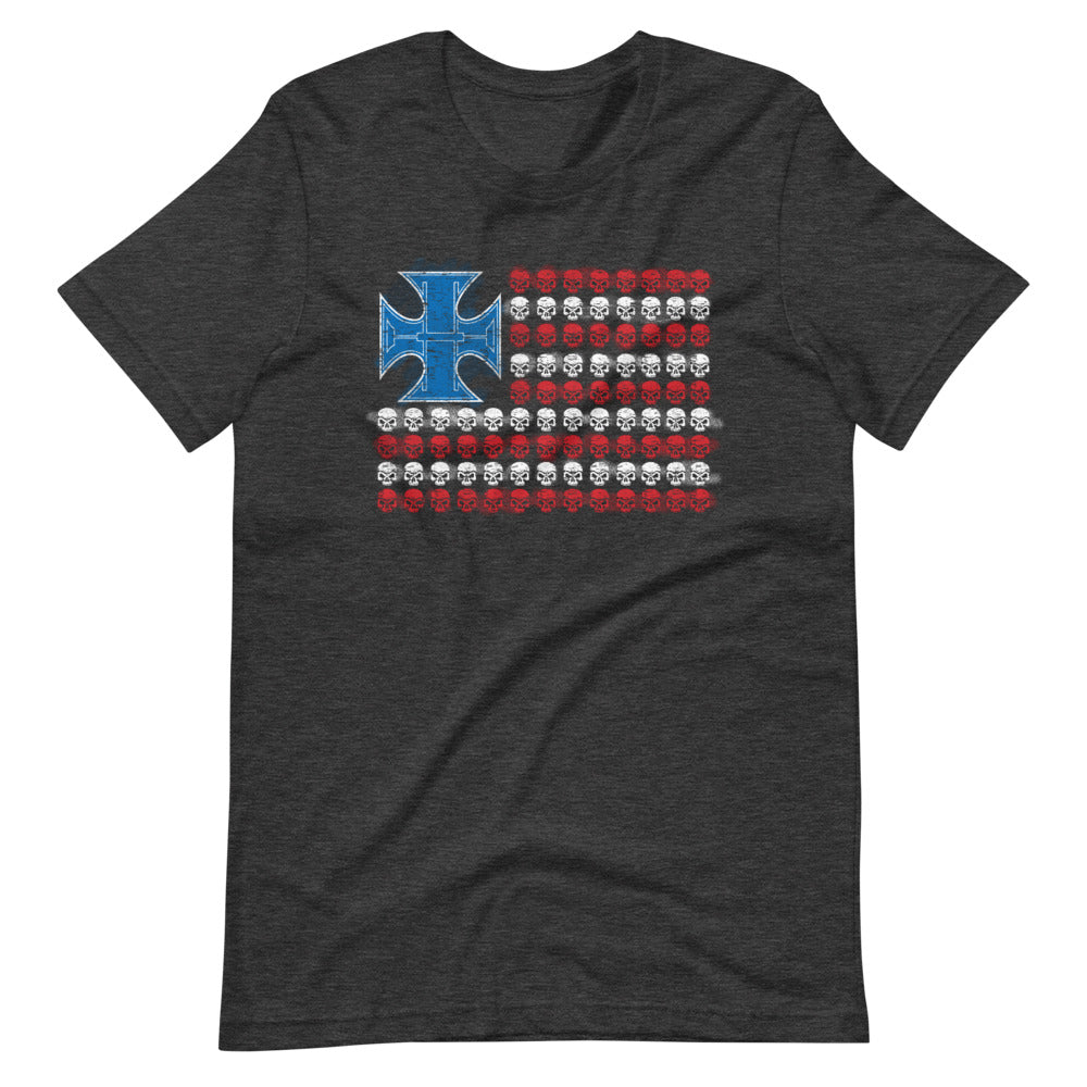 [Color:Dark Grey Heather] Triple H "Flag" T-Shirt