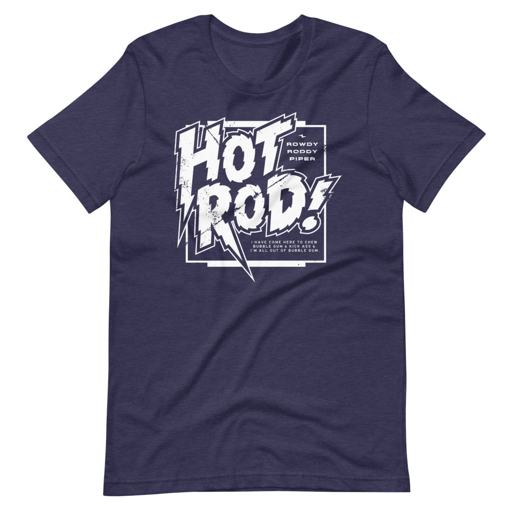 [Color:Heather Midnight Navy] Rowdy Roddy Piper "Hot Rod! Logo" T-Shirt