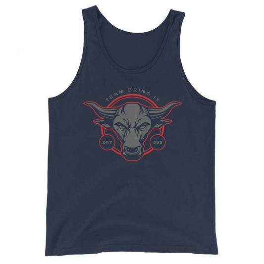 [Color:Navy] The Rock "Team Bring It Bull" Tank Top