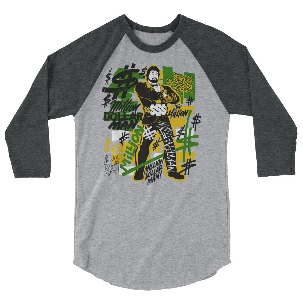 “Million Dollar Man” Ted DiBiase "Millions" 3/4 Sleeve Raglan Shirt