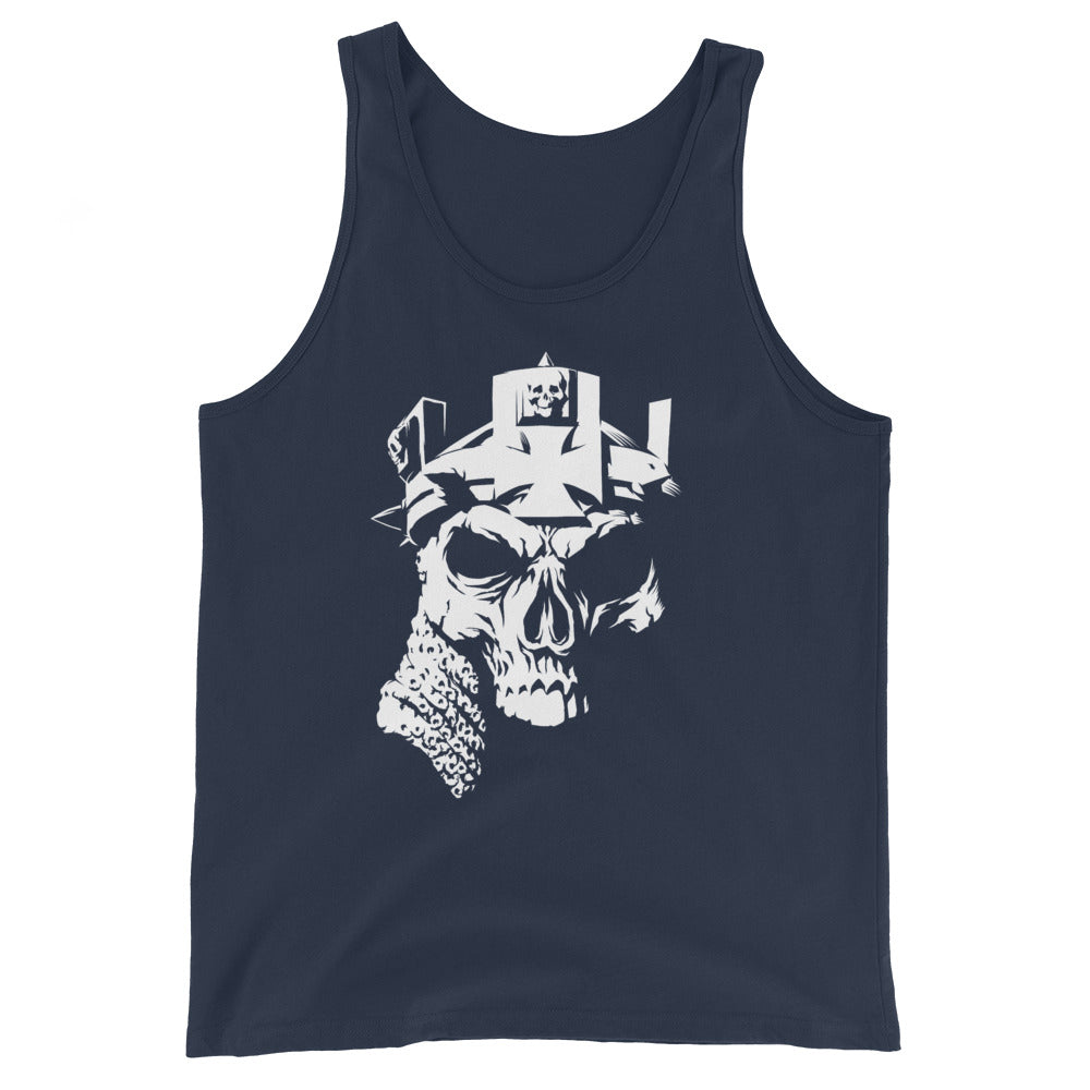 [Color:Navy] Triple H "Skull & Crown" Tank Top