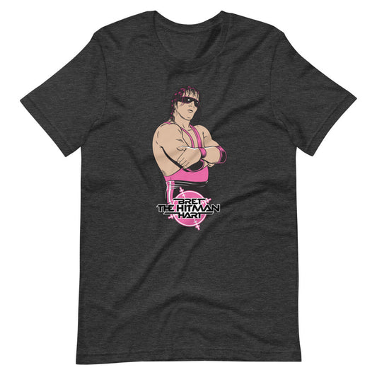[Color:Dark Grey Heather] Bret Hart "Illustrated" T-Shirt