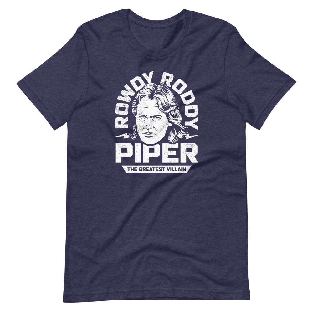 [Color:Heather Midnight Navy] Rowdy Roddy Piper "Greatest Villain" T-Shirt