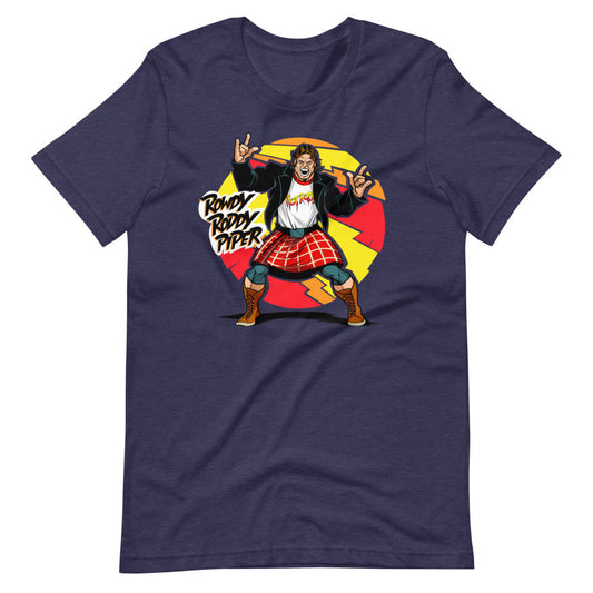 [Color:Heather Midnight Navy] Rowdy Roddy Piper "Illustrated" T-Shirt