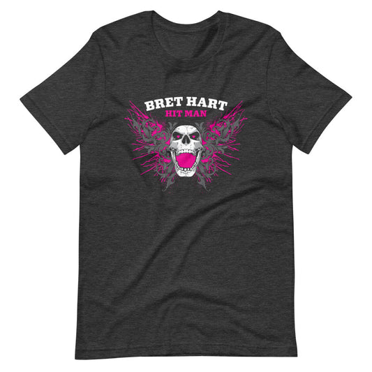 [Color:Dark Grey Heather] Bret Hart "Screaming Skull" T-Shirt