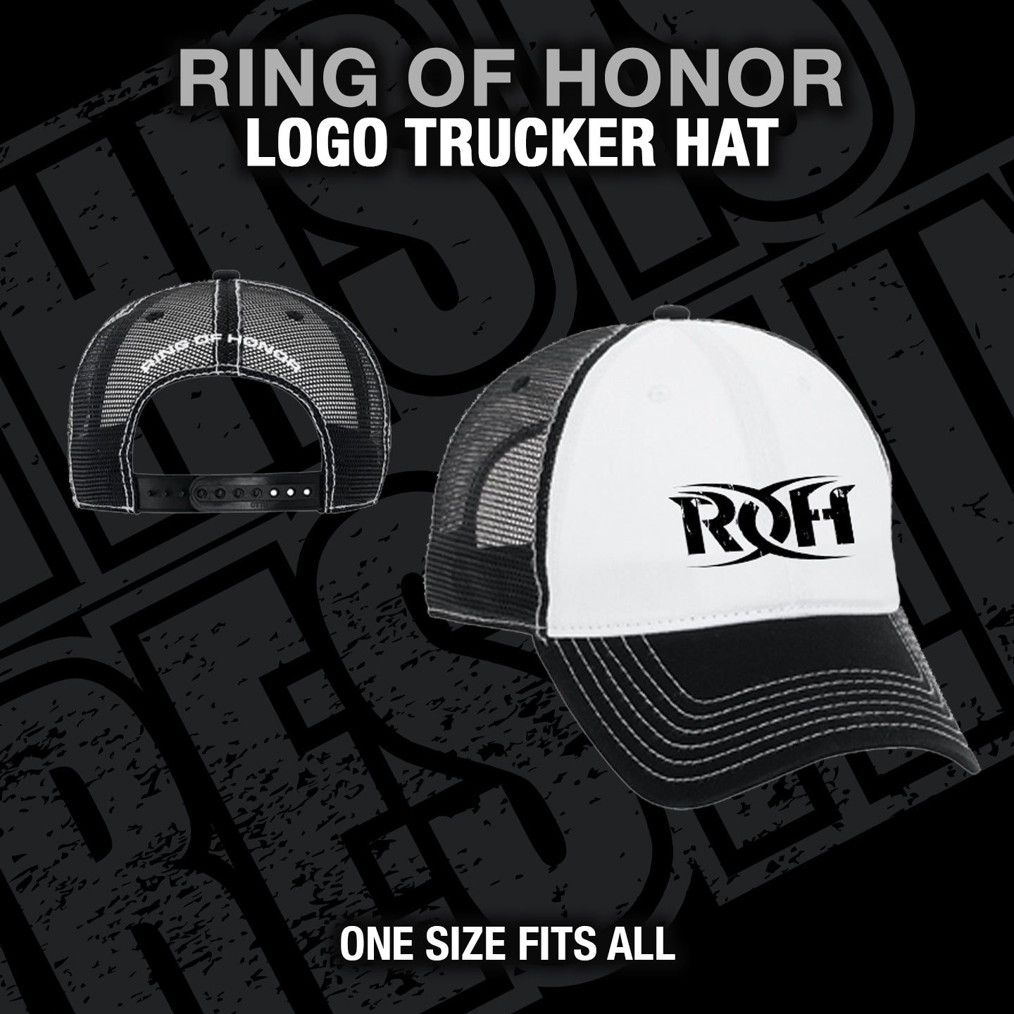 RING OF HONOR BLACK LOGO TRUCKER HAT