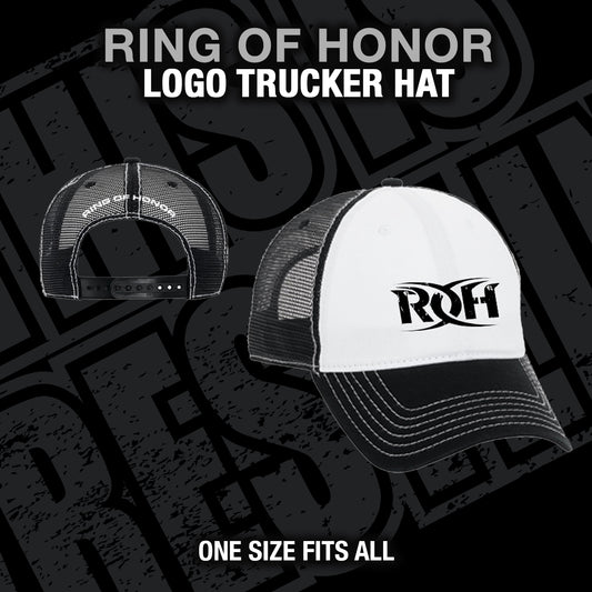 RING OF HONOR BLACK LOGO TRUCKER HAT Hat PW Catalog
