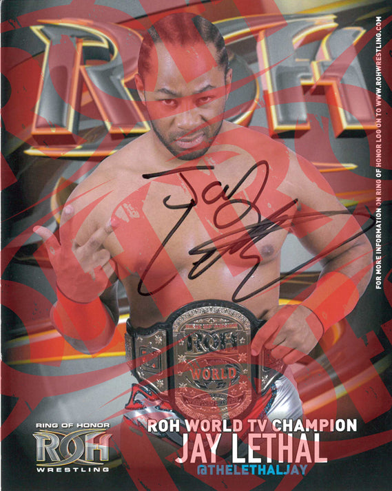 JAY LETHAL WORLD TV CHAMPION AUTOGRAPHED 8X10