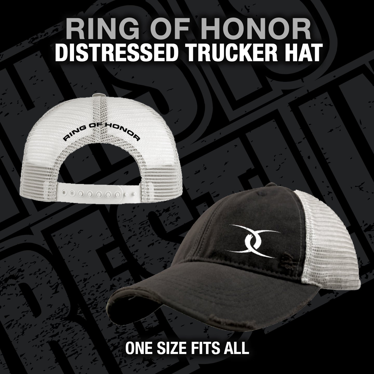 RING OF HONOR DISTRESSED TRUCKER HAT