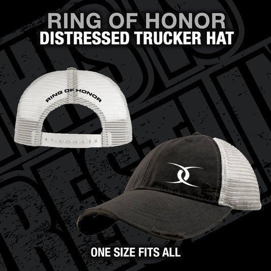 RING OF HONOR DISTRESSED TRUCKER HAT Hat PW Catalog