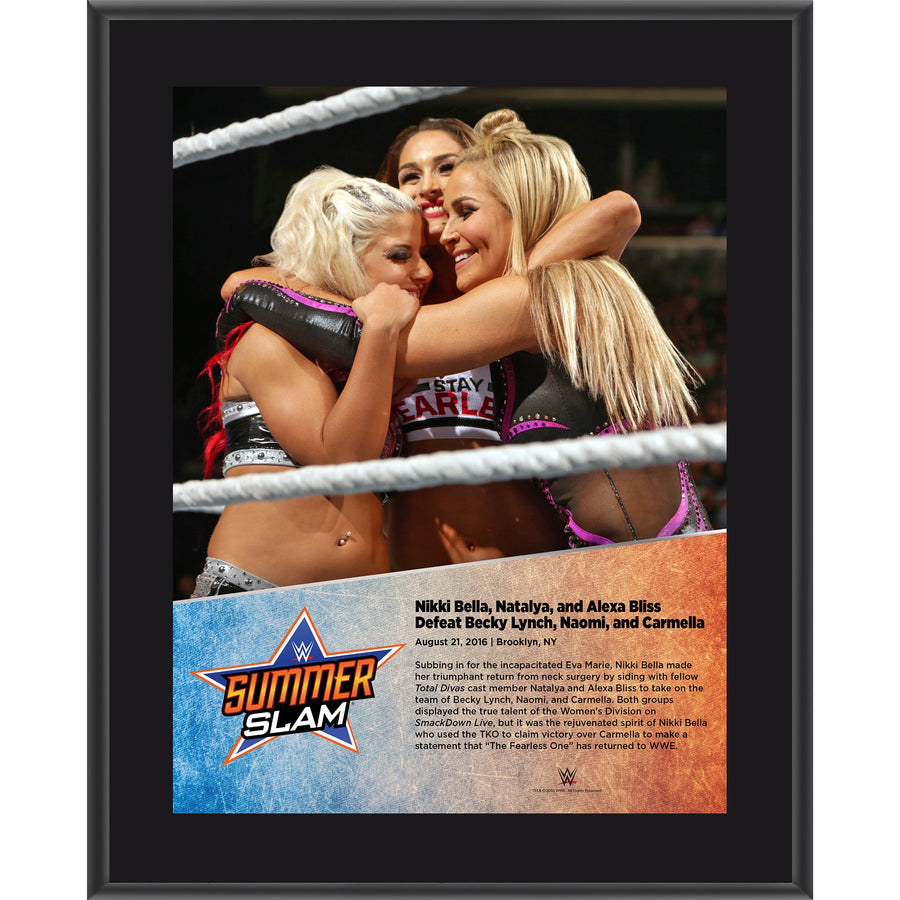 Nikki Bella Alexa Bliss & Natalya 10.5" x 13" 2016 SummerSlam Sublimated Plaque