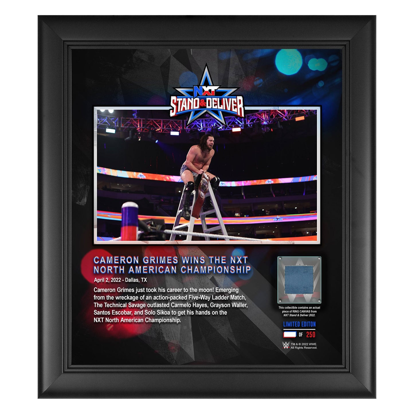 Cameron Grimes NXT Stand & Deliver 2022 15x17 Commemorative Plaque