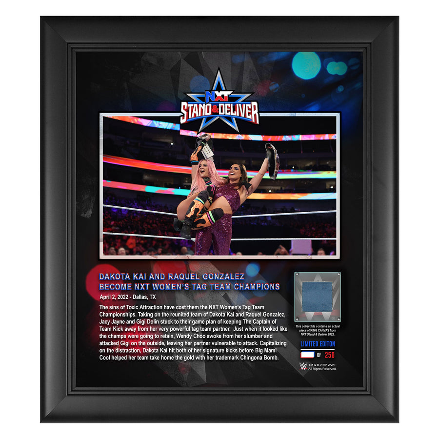 Dakota Kai & Raquel Gonzalez NXT Stand & Deliver 2022 15x17 Commemorative Plaque