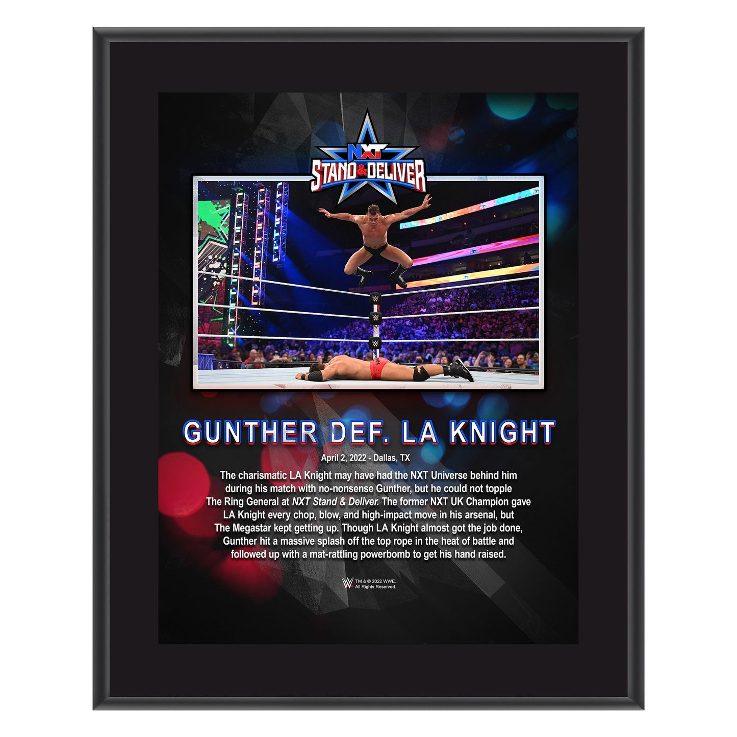 Gunther NXT Stand & Deliver 2022 10x13 Commemorative Plaque