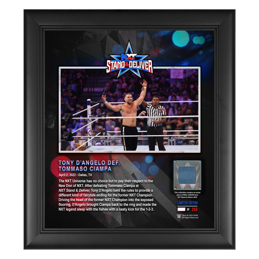 Tony D'Angelo NXT Stand & Deliver 2022 15x17 Commemorative Plaque