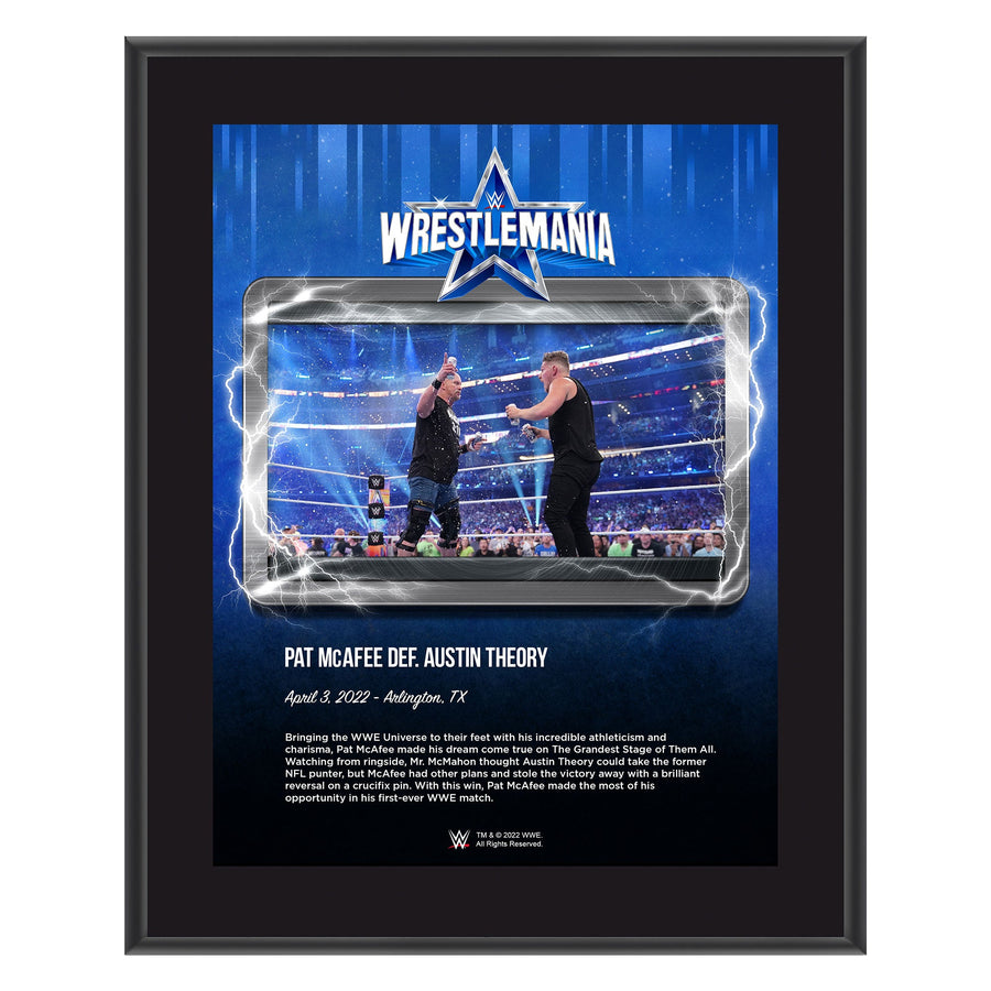 Stone Cold Steve Austin & Pat McAfee WrestleMania 38 10x13 Commemorative Plaque