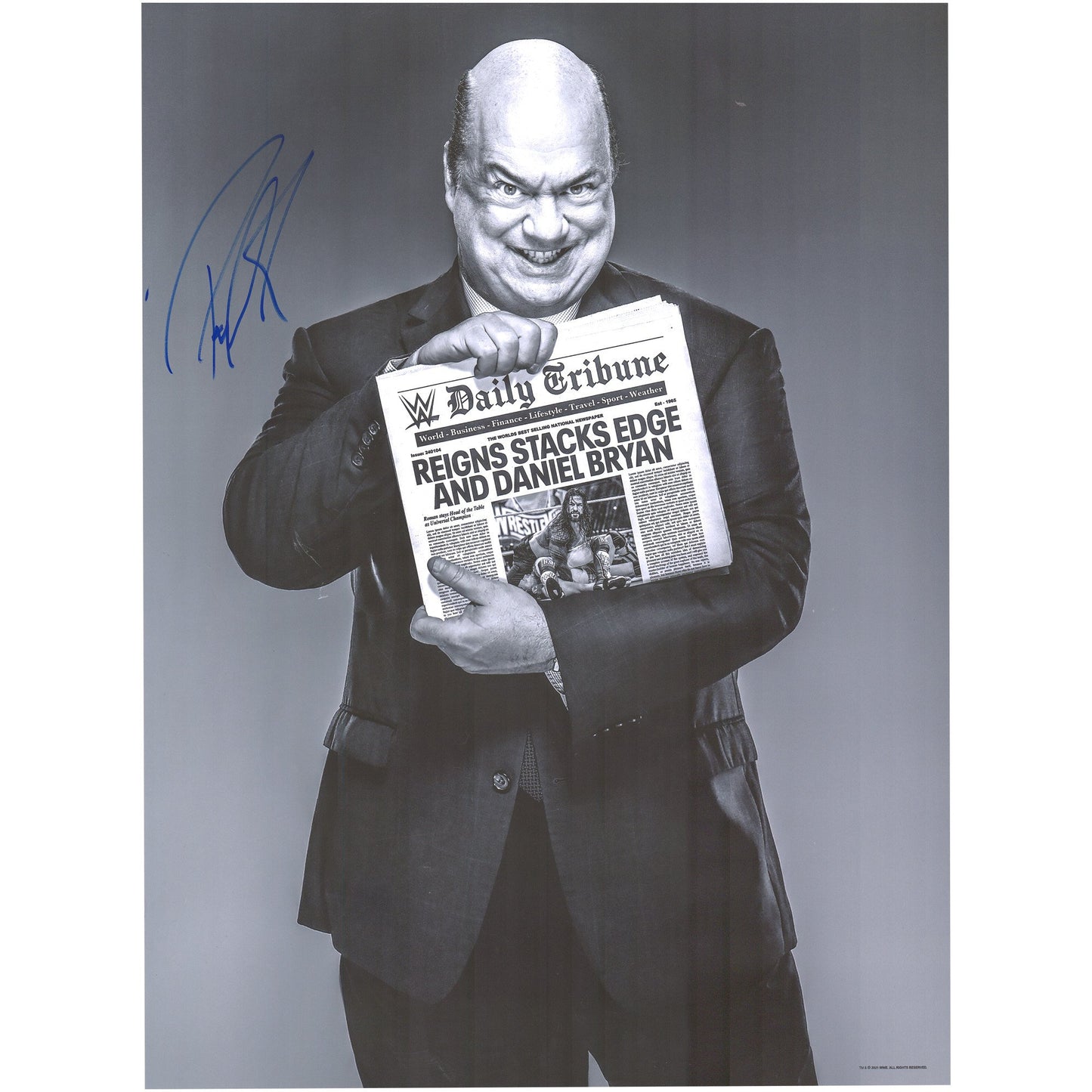 Paul Heyman Autographed 18" x 24" WWE Daily Tribune Photo
