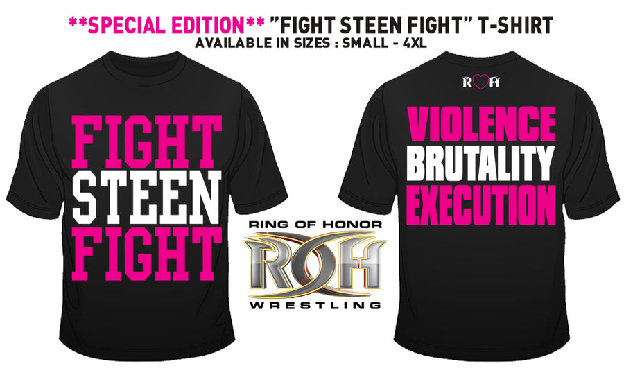 Kevin Steen "Fight Steen Fight" T-Shirt (Pink/Black)