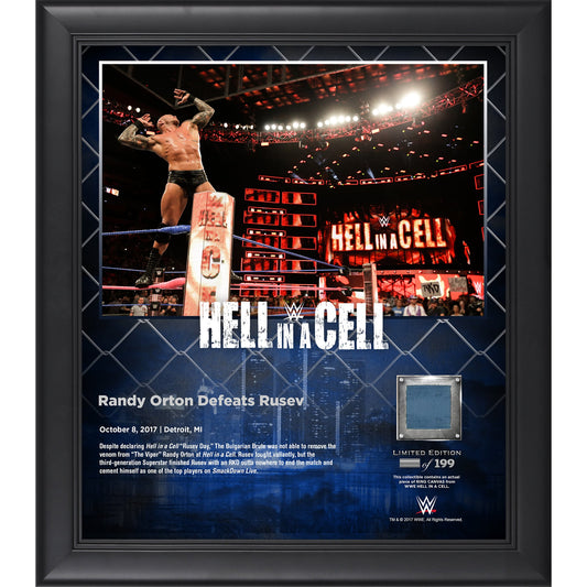 Randy Orton Framed 15" x 17" 2017 Hell In A Cell Collage with a Piece of Match-Used Canvas - Limited Edition of 199