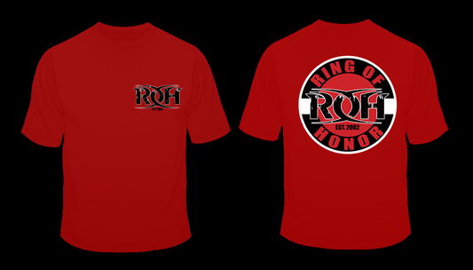 Ring of Honor Circle Logo Red T-Shirt T-Shirt PW Catalog
