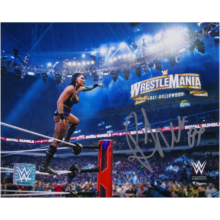 Rhea Ripley WWE Autographed 8" x 10" Royal Rumble Winner Pointing Photograph