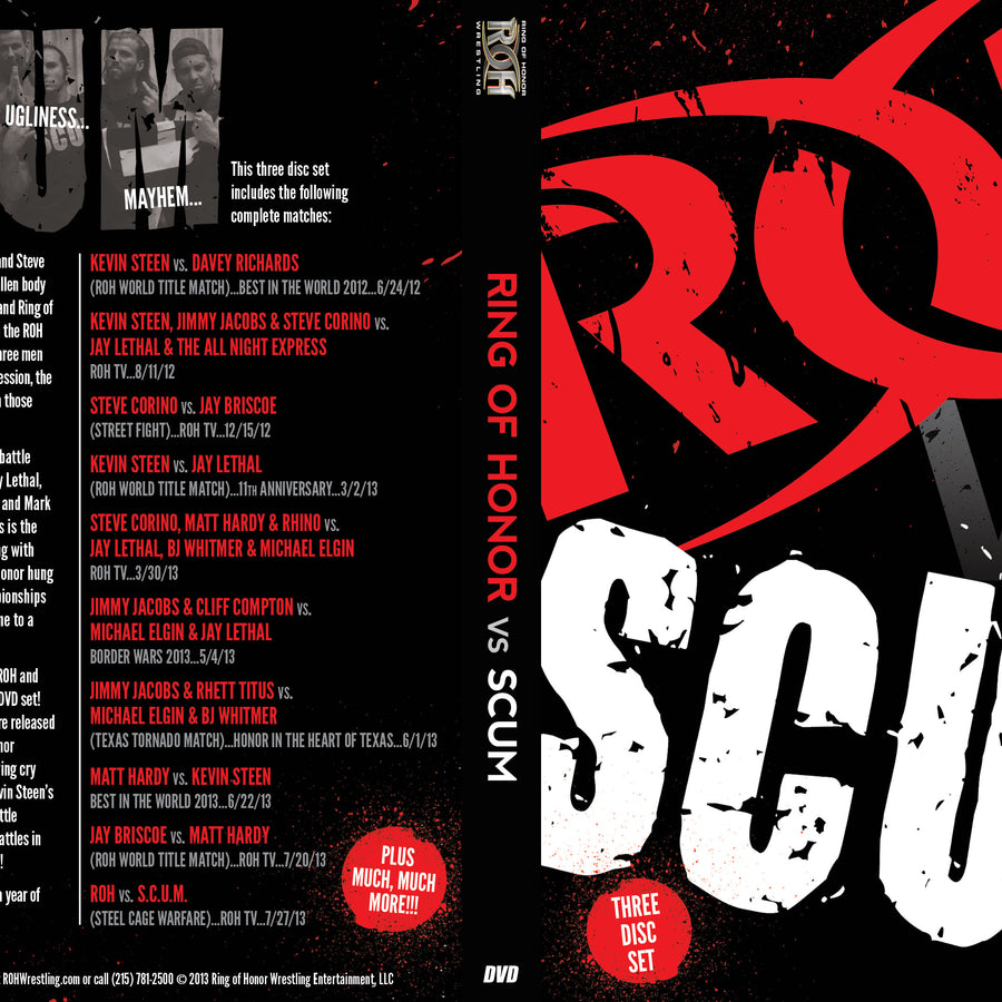 ROH VS SCUM 3 DISC DVD