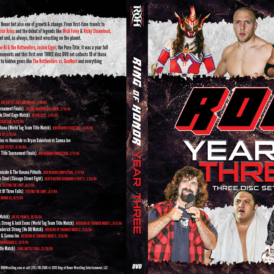 RING OF HONOR: YEAR THREE (3 DISC DVD)