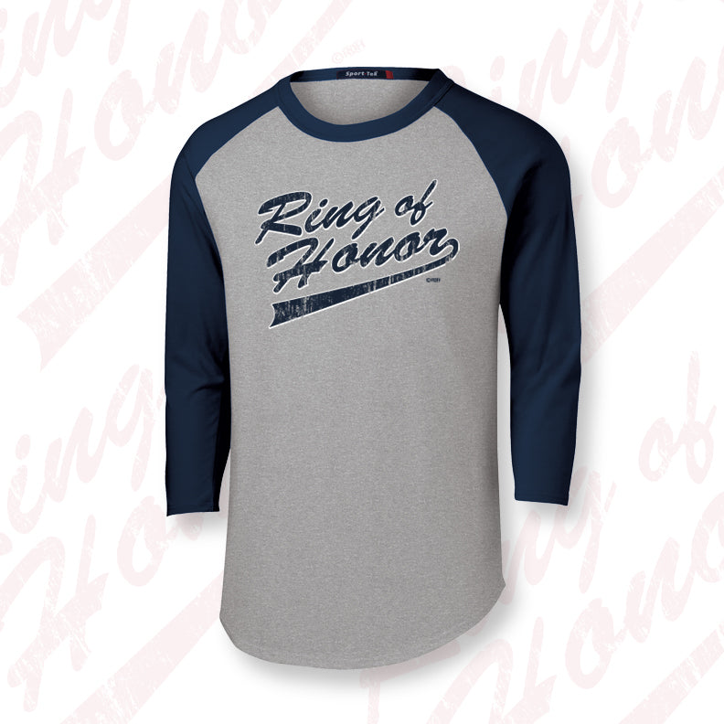 RING OF HONOR 3/4 LENGTH RAGLAN TRI BLEND BASEBALL T-SHIRT