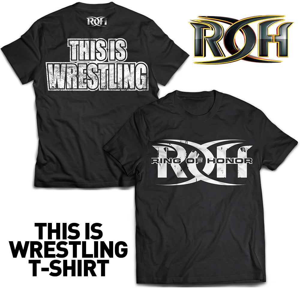 RING OF HONOR "THIS IS WRESTLING" (BLACK/WHITE) T-SHIRT