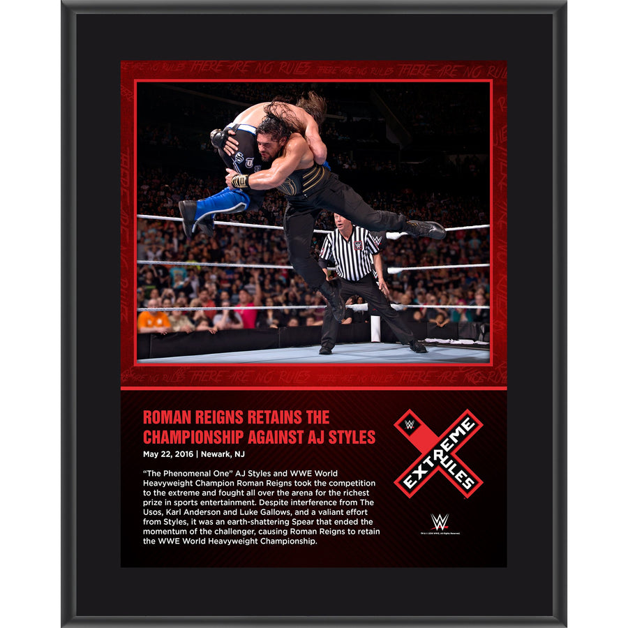 Roman Reigns 10.5" x 13" 2016 Extreme Rules Sublimated Plaque
