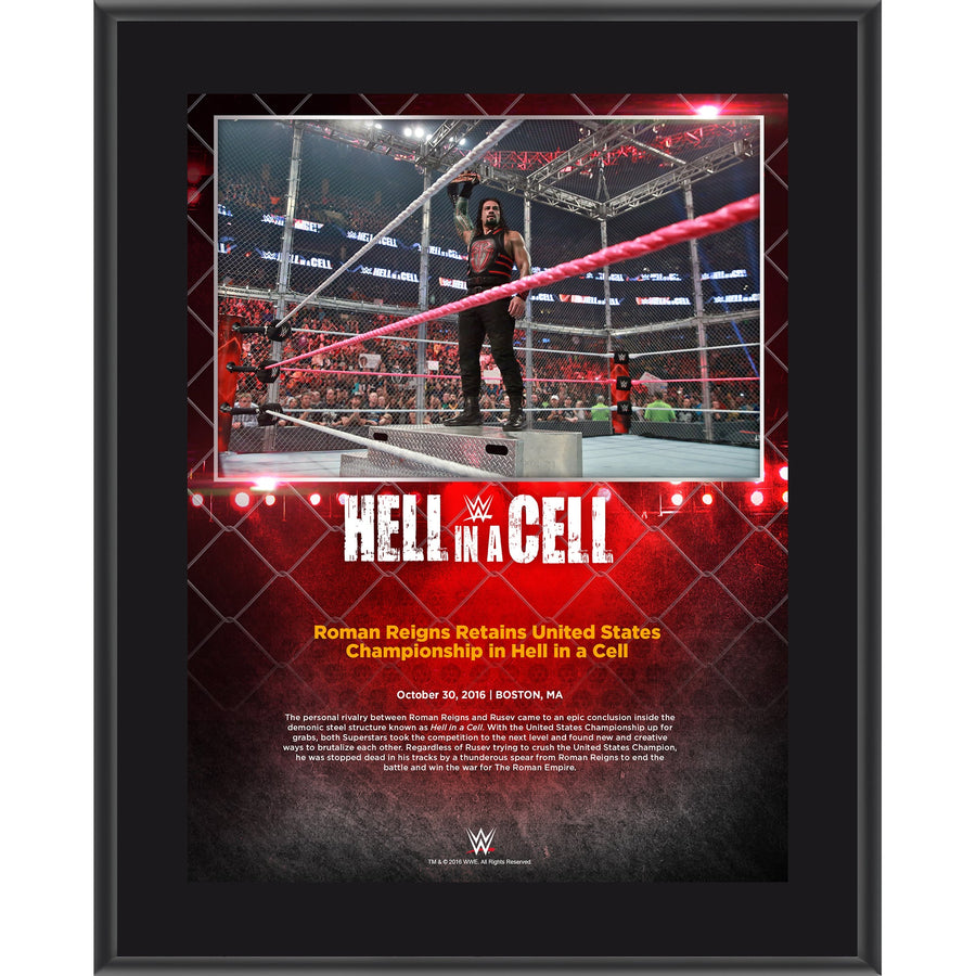 Roman Reigns 10.5" x 13" 2016 Hell In A Cell Sublimated Plaque