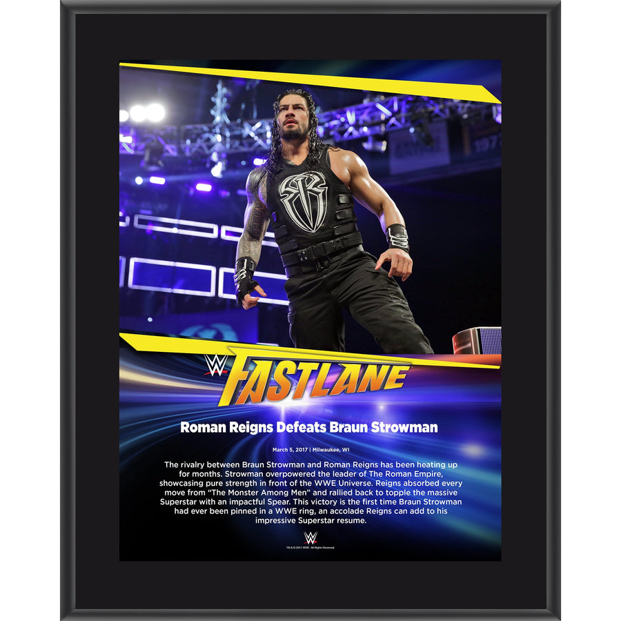 Roman Reigns 10.5" x 13" 2017 Fastlane Sublimated Plaque