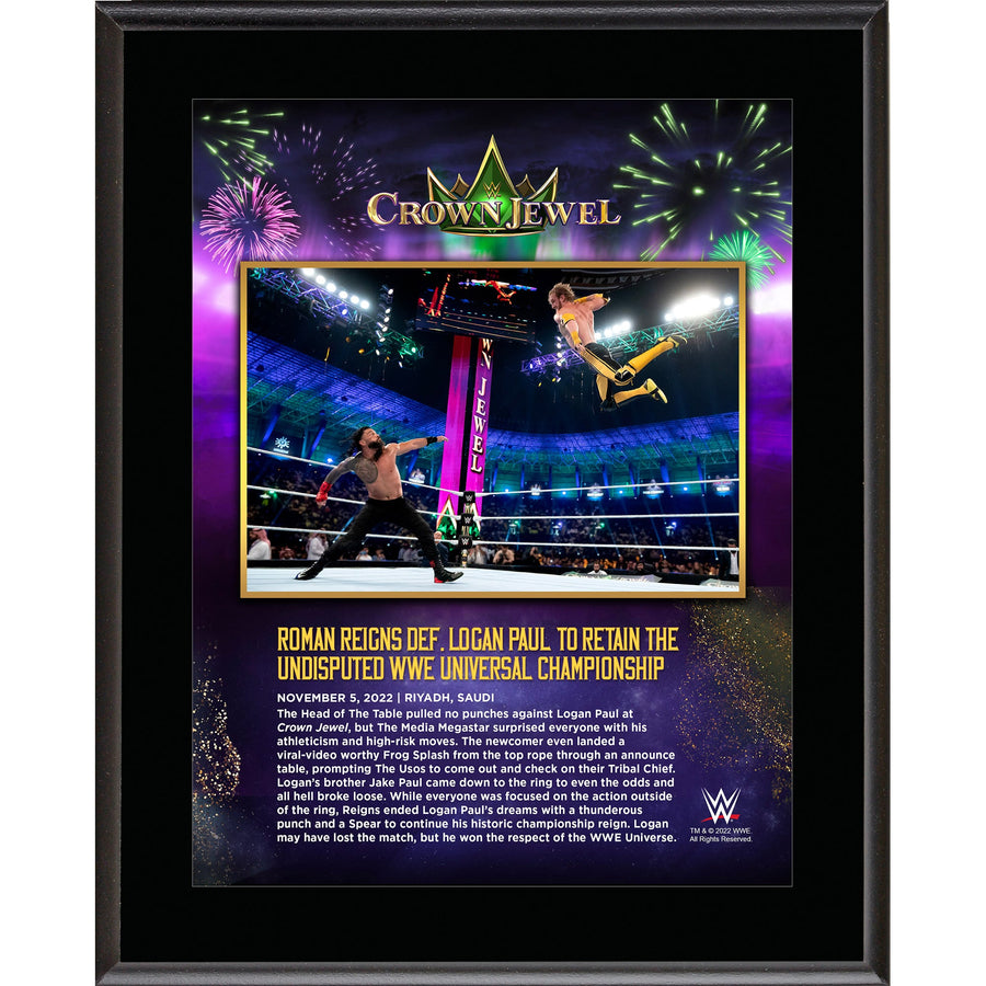Roman Reigns 10.5" x 13" 2022 Crown Jewel Sublimated Plaque