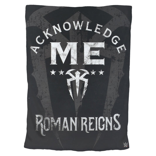 Roman Reigns Acknowledge Me Sleep Squad Fleece Throw Blanket