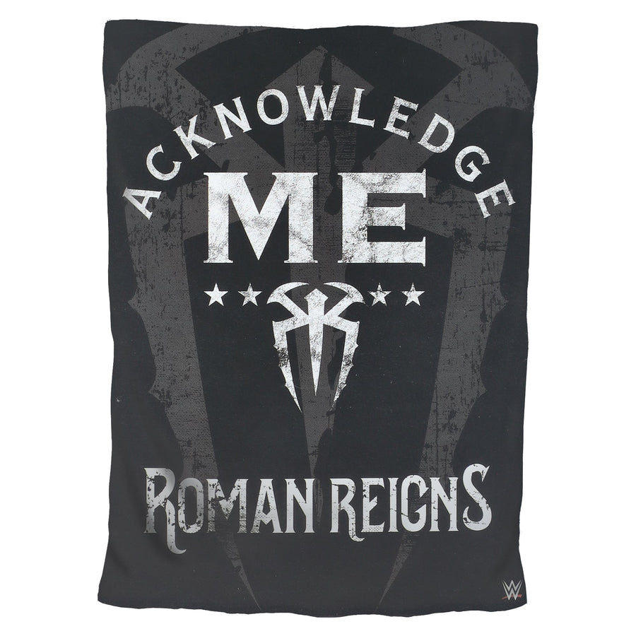 Roman Reigns Acknowledge Me Sleep Squad Fleece Throw Blanket