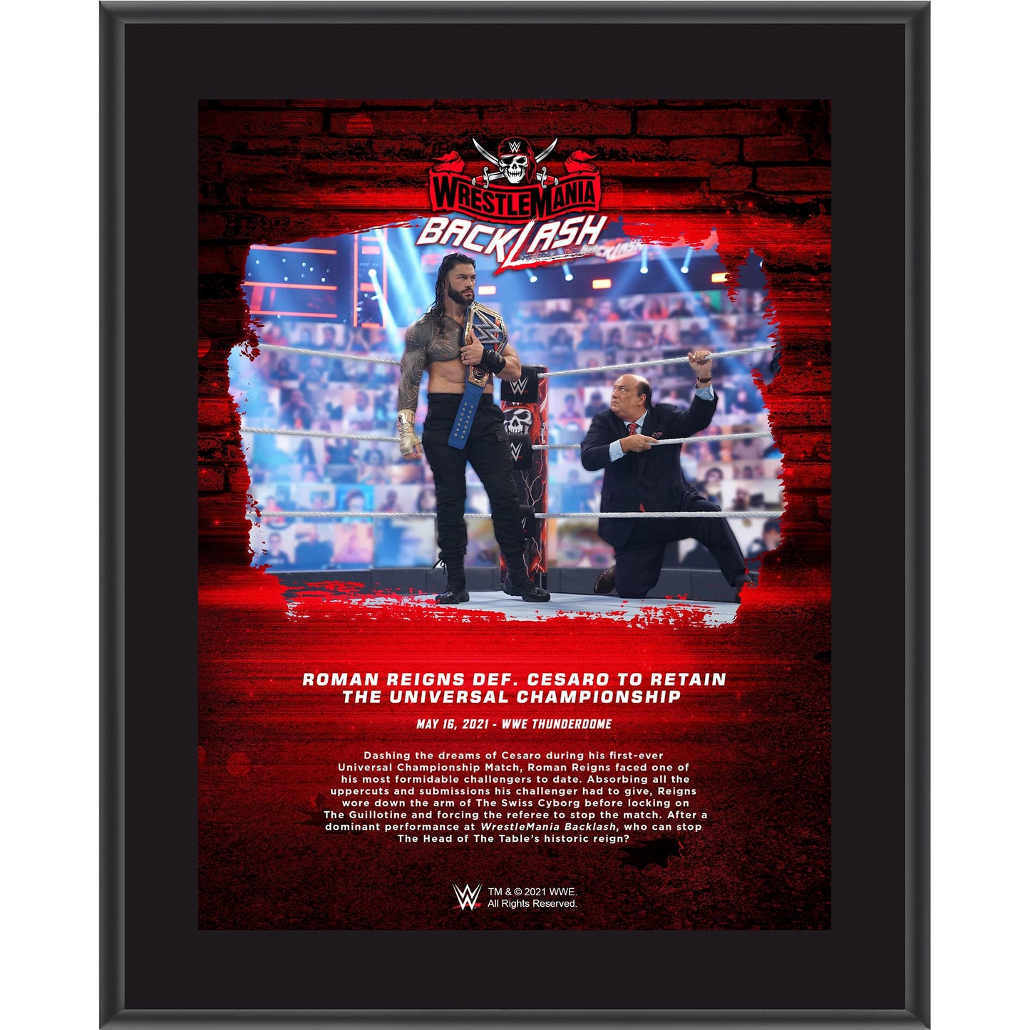 Roman Reigns WWE Framed 10.5" x 13" 2021 WrestleMania Backlash Sublimated Collage