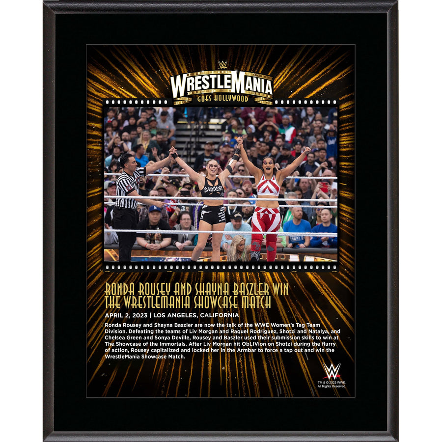 Ronda Rousey & Shayna Baszler WWE 10.5" x 13" 2023 WrestleMania 39 Night 2 Sublimated Plaque Wall Art & Posters PWcatalog