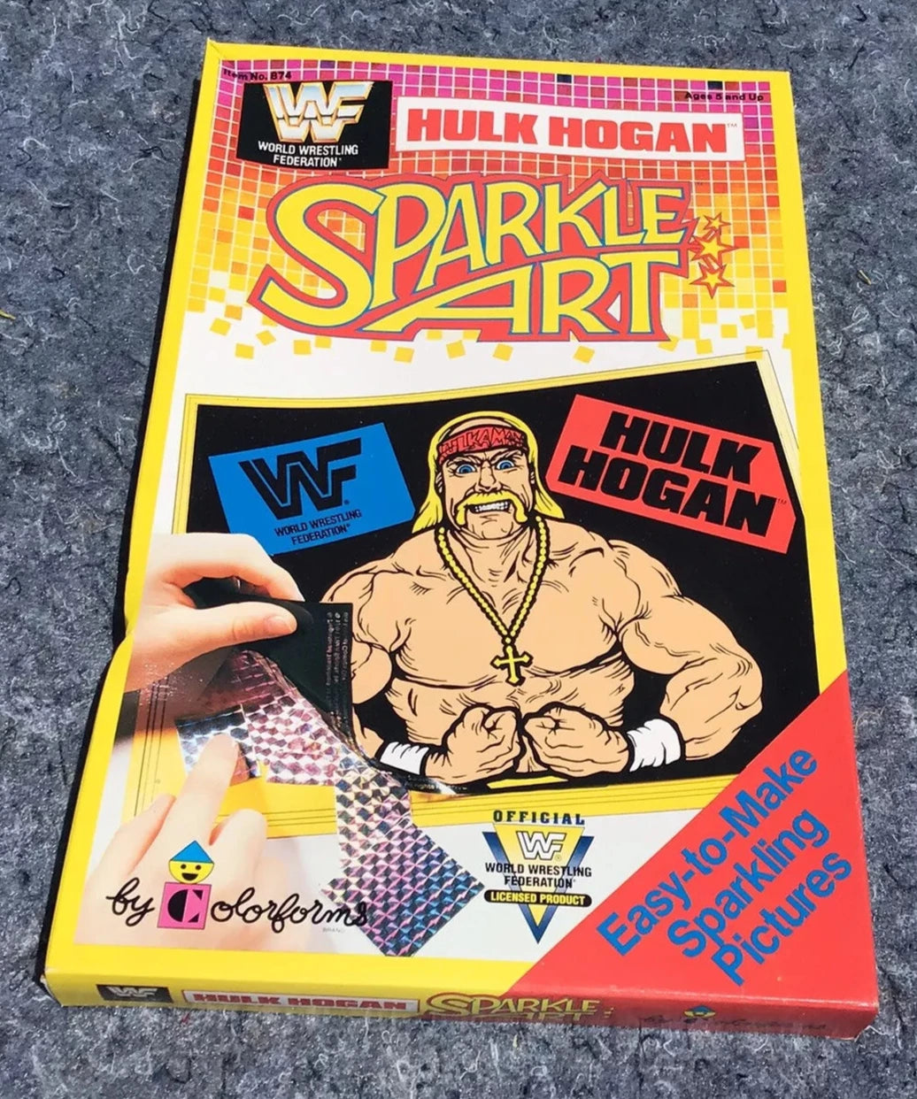 1991 WWF Wrestling Hulk Hogan Sparkle Art By Colorforms