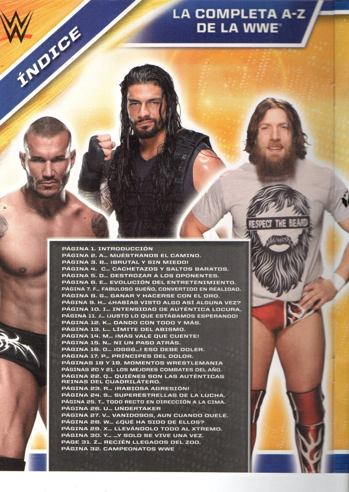 WWE La Completa A - Z de la WWE Stickers Album 2015 from Spain Stickers Album PW Catalog