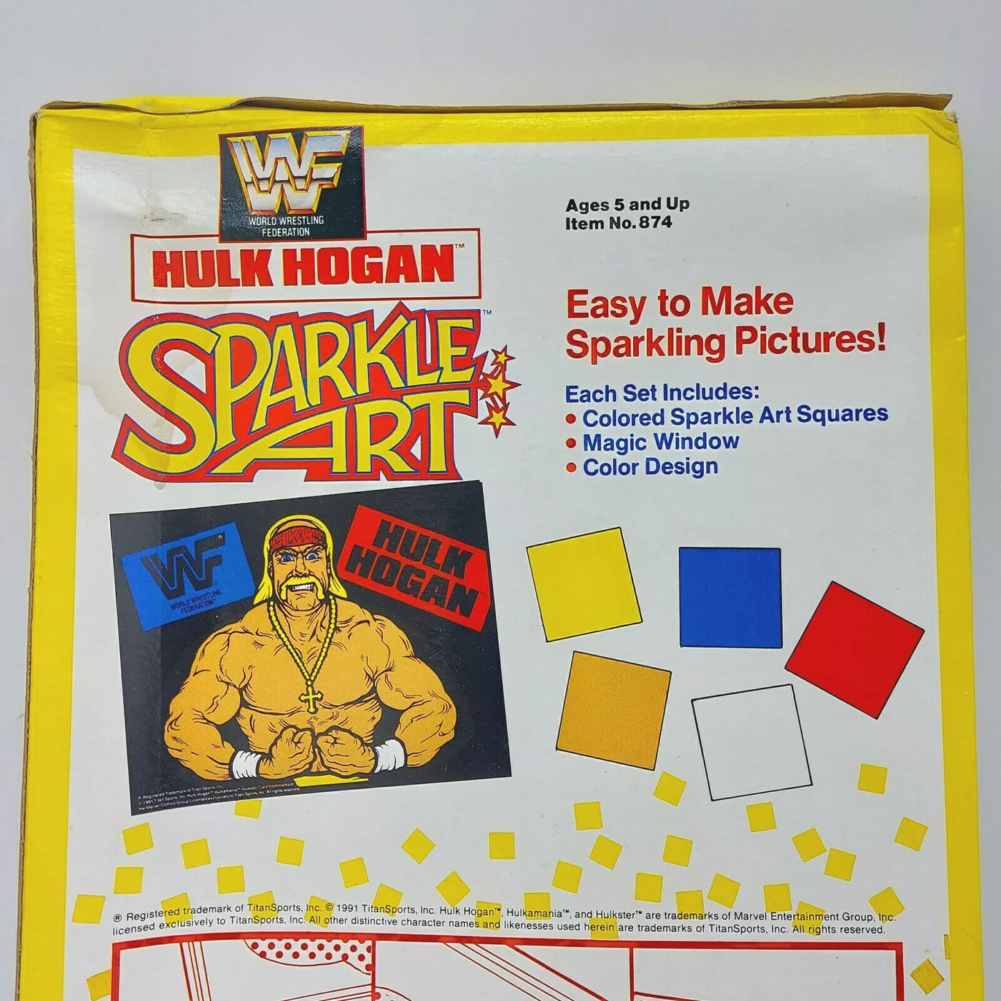 1991 WWF Wrestling Hulk Hogan Sparkle Art By Colorforms