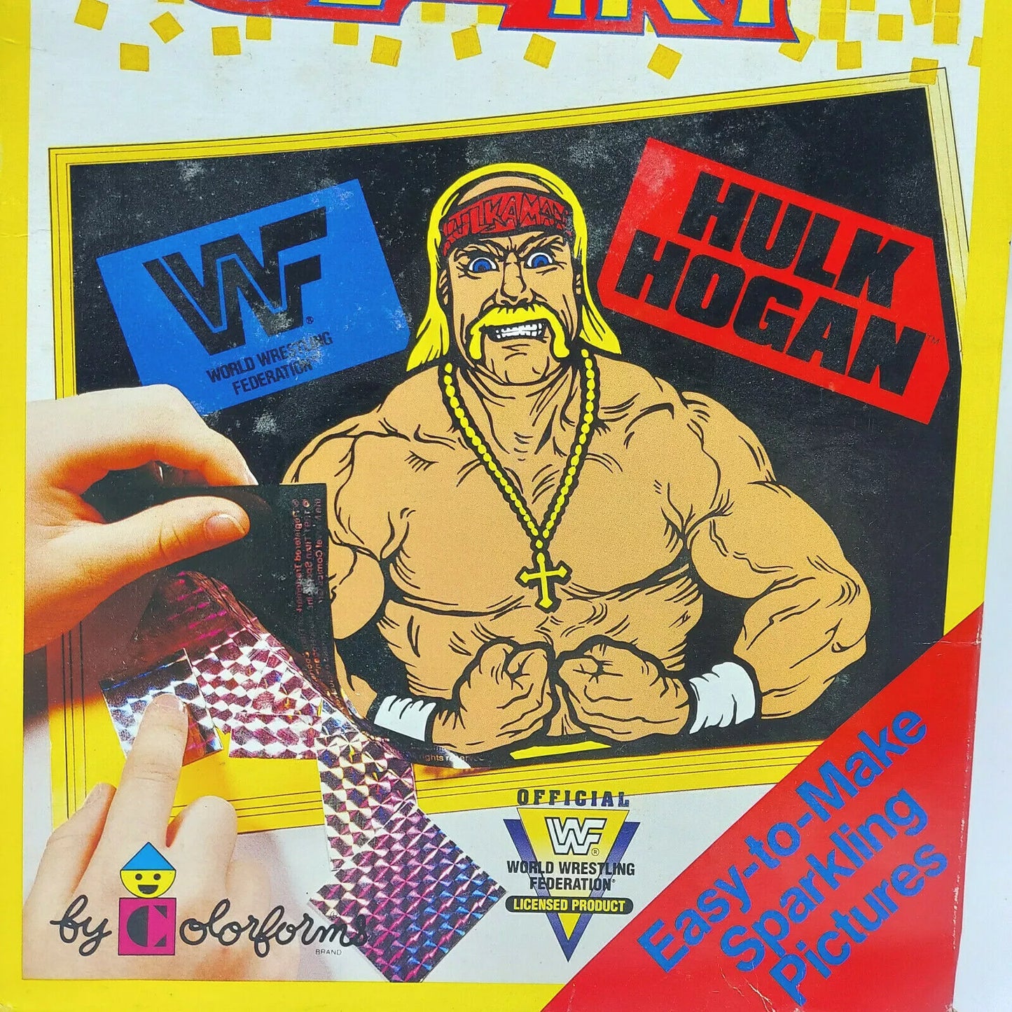 1991 WWF Wrestling Hulk Hogan Sparkle Art By Colorforms