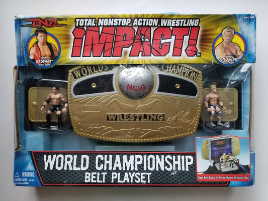 TNA/Impact Wrestling Marvel Toys TNA Wrestling Impact! Wrestling Rings & Playsets: World Championship Belt Playset [With Micro AJ Styles & Jeff Jarrett] - image 2