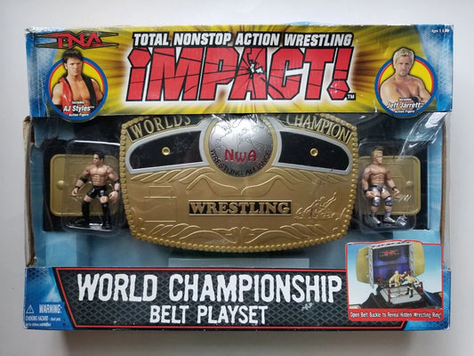 TNA/Impact Wrestling Marvel Toys TNA Wrestling Impact! Wrestling Rings & Playsets: World Championship Belt Playset [With Micro AJ Styles & Jeff Jarrett]