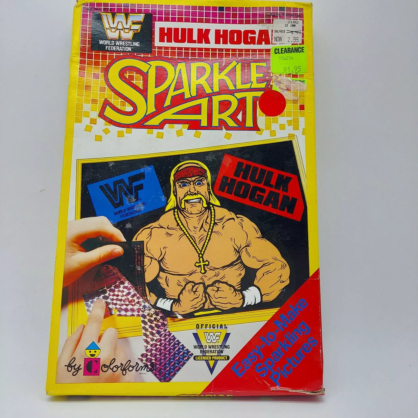 1991 WWF Wrestling Hulk Hogan Sparkle Art By Colorforms