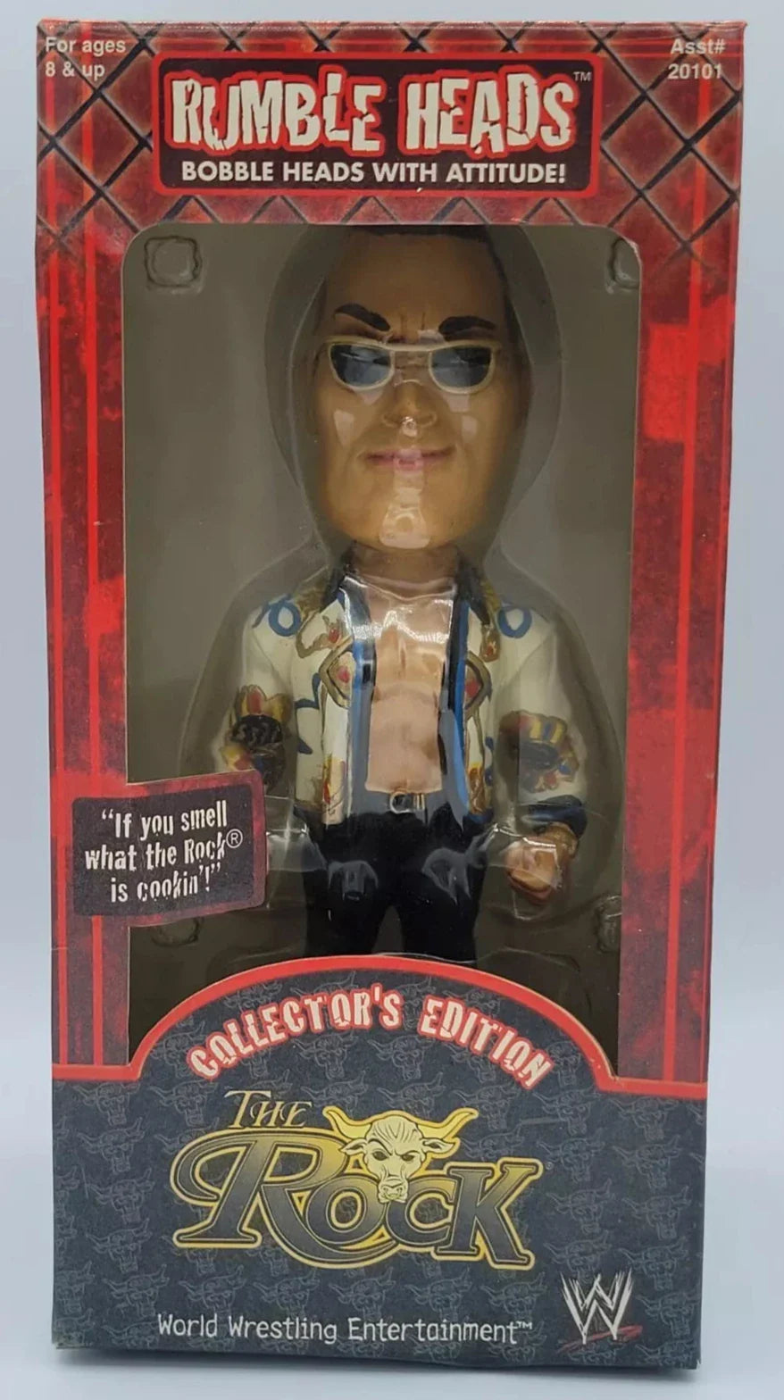 WWE Aspen Rumble Heads: Bobble Heads with Attitude! 1 The Rock [With Shirt] Action & Toy Figures PWcatalog