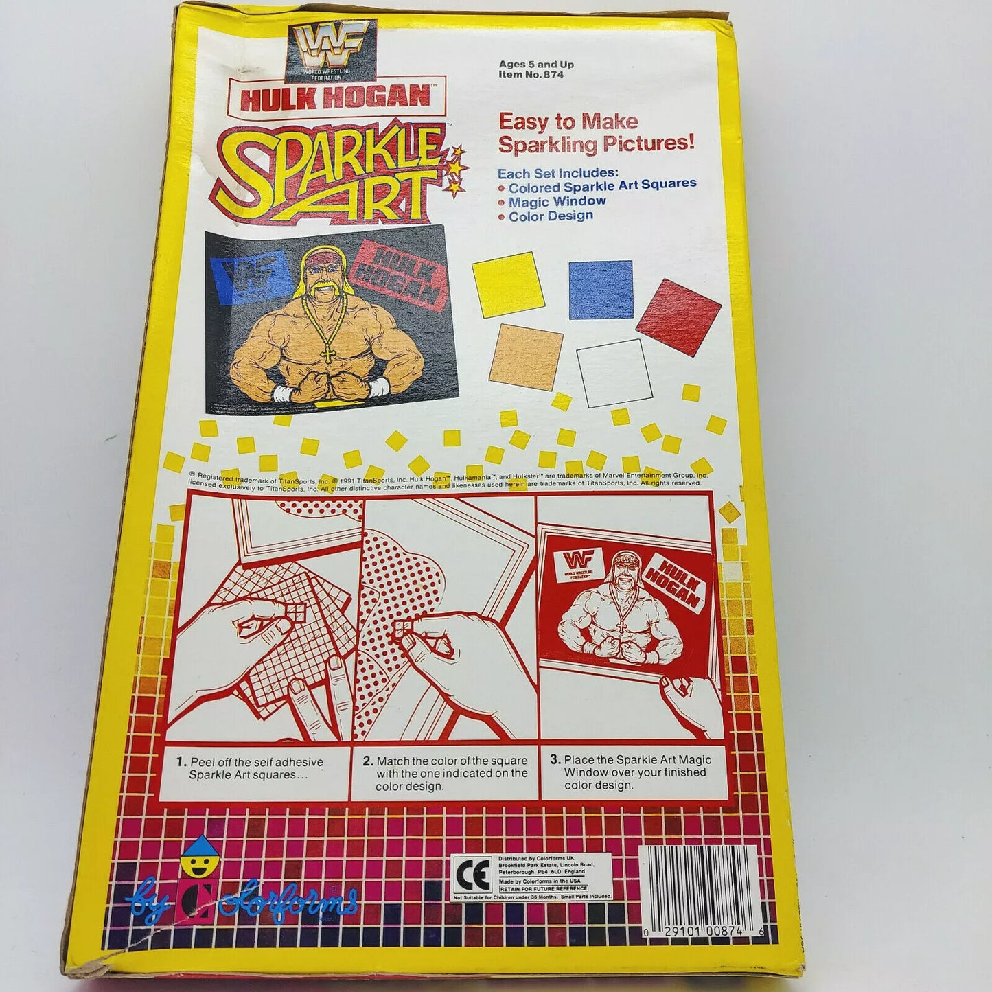 1991 WWF Wrestling Hulk Hogan Sparkle Art By Colorforms – PW Catalog