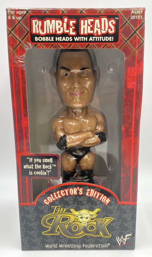 WWF Aspen Rumble Heads: Bobble Heads with Attitude! 1 The Rock [Without Shirt]