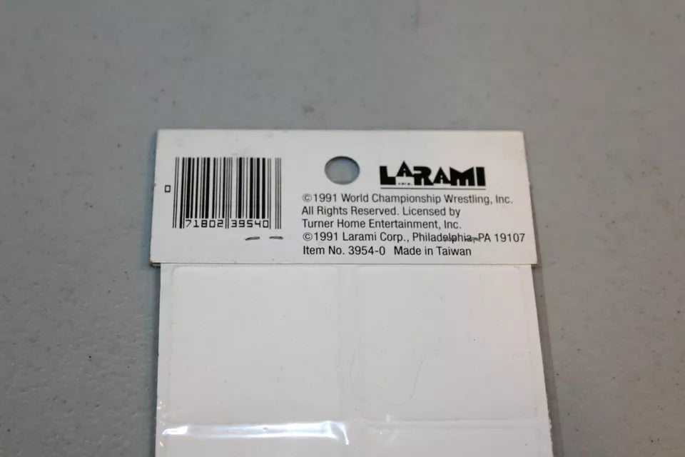 1991 Larami WCW Jumbo Vinyl Stickers (set of 18 on 3 cards)