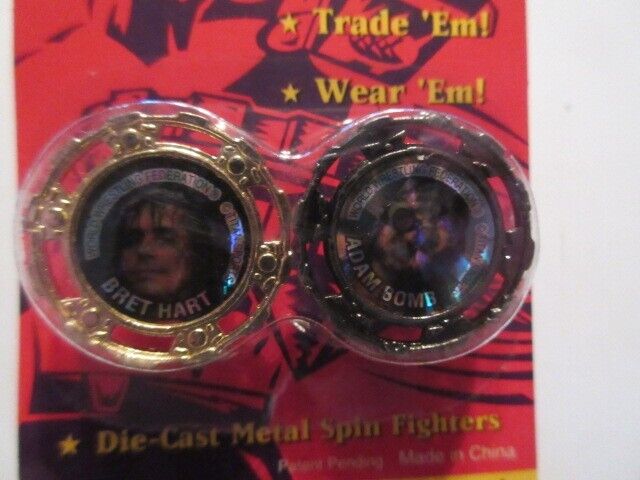 WWF Spin Fighters Bret Hart  & Adam Bomb 1994  by Bandai