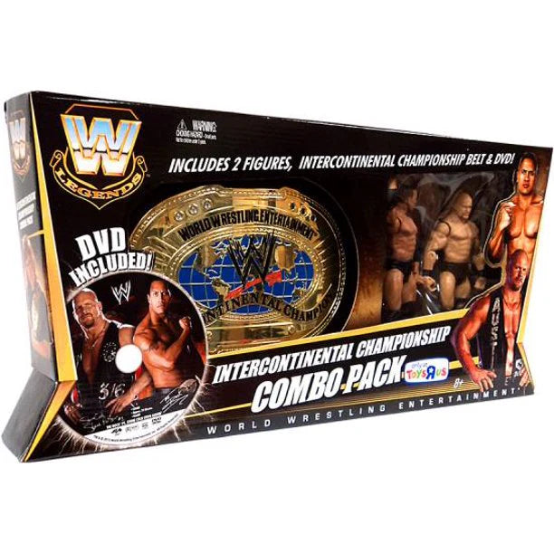 WWE Intercontinental Championship Combo Pack with The Rock & Steve Austin figures